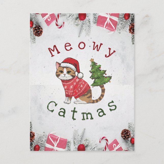Meowy Catmas - Julkort - vykort (Framsida)