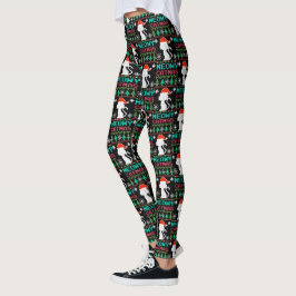 Meowy Catmas jultomten Cat Ugly Sweater Leggings
