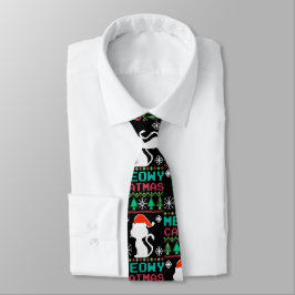 Meowy Catmas jultomten Cat Ugly Sweater Slips
