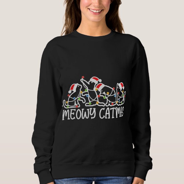 Meowy Catmas, Kat Lover-julen T Shirt (Framsida)
