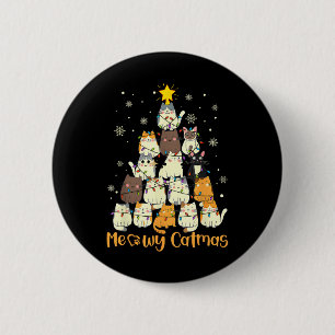 Meowy Catmas Katt Jul Gran Xmas Tjejer Pojkar Fu Knapp