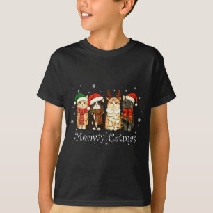 Meowy Catmas Katt Jul Gran Xmas Tjejer Pojkar Fu T Shirt