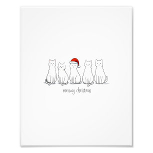 Meowy Catmas Katt Jul Söt Kattunge Katter Tomte Fototryck