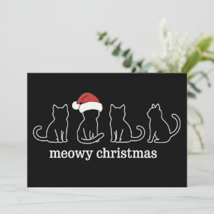 Meowy Catmas Katt Jul Söt Kattunge Katter Tomte Julkort