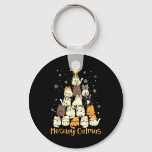 Meowy Catmas Katt Julgran Xmas Tjejer Pojkar Fu Nyckelring
