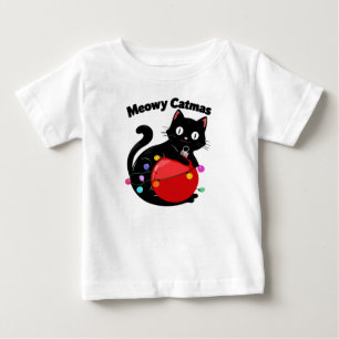 Meowy Catmas - Katt med juldekoration T Shirt
