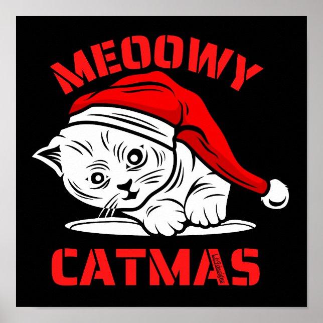 MEOWY CATMAS konstiga julklapp Poster (Framsidan)