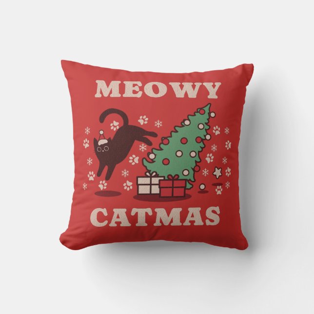 Meowy Catmas Kudde (Framsida)