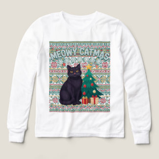 Meowy Catmas Långärmad Tröja Jul Katt Tröja