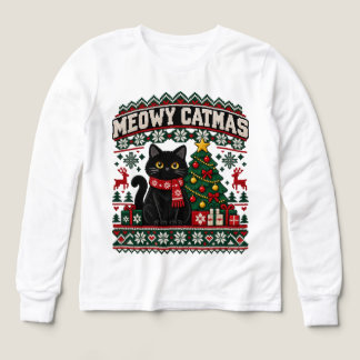 Meowy Catmas Långärmad Tröja Julkatts Tröja