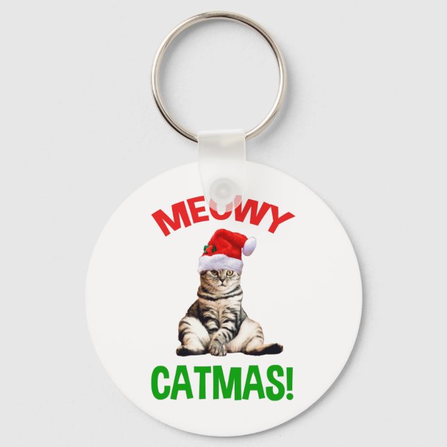 Meowy Catmas! Nyckelring (Framsida)