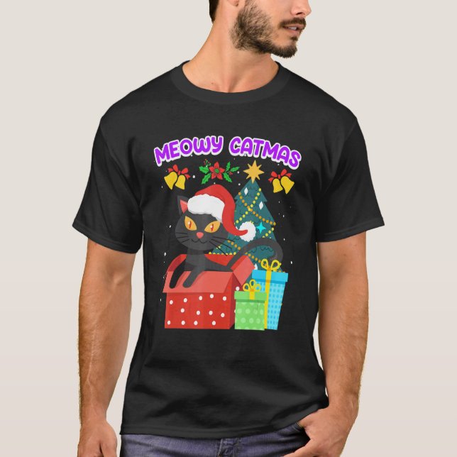 Meowy Catmas T Shirt (Framsida)