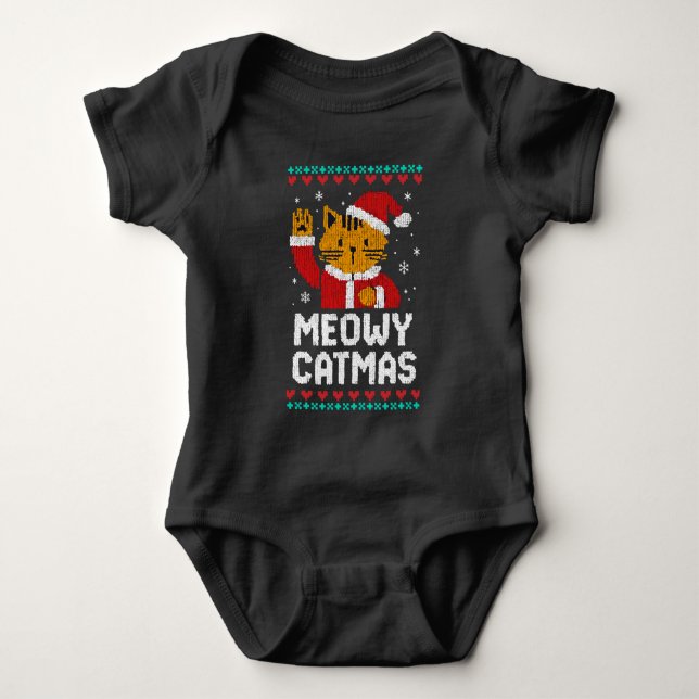 Meowy Catmas T Shirt (Framsida)
