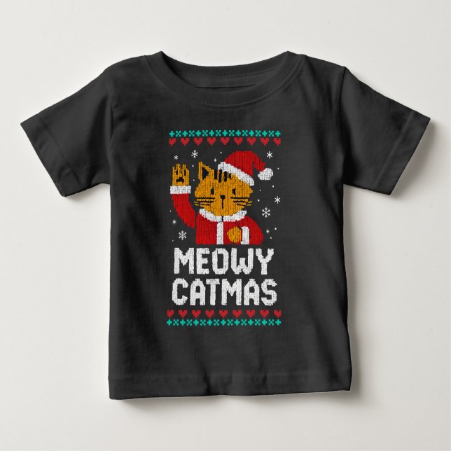 Meowy Catmas T Shirt (Framsida)