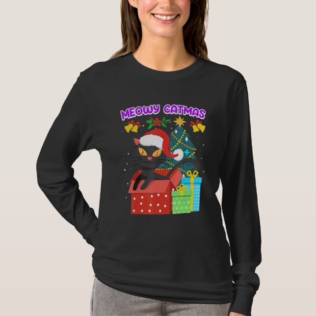 Meowy Catmas T Shirt (Framsida)