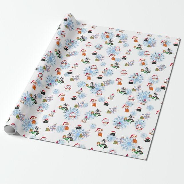 Meowy Catmas Wrapping Papper Presentpapper (Utrullad)