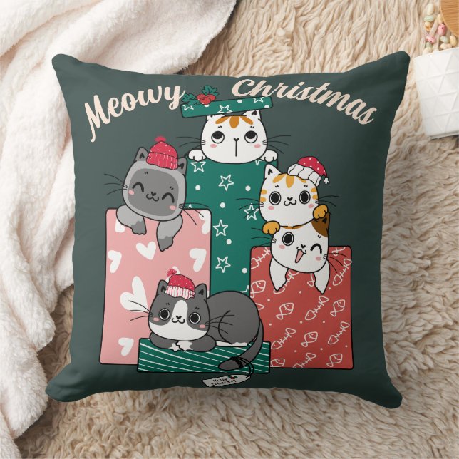 Meowy Catmast Söt Jul Katter Tröja Kudde (Filt)