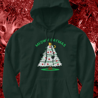 Meowy Catmus | Roliga julgranskatter Hoodie
