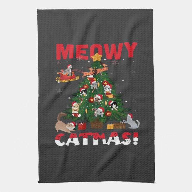 Meowy Chirstmas Kökshandduk (Vertikal)