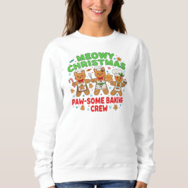 "Meowy Christmas Baklag Crew Tröja