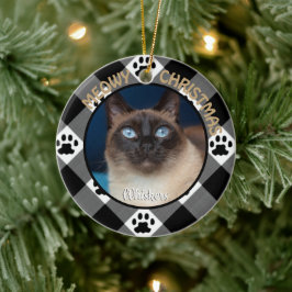 MEOWY CHRISTMAS Cat Julgransprydnad Keramik