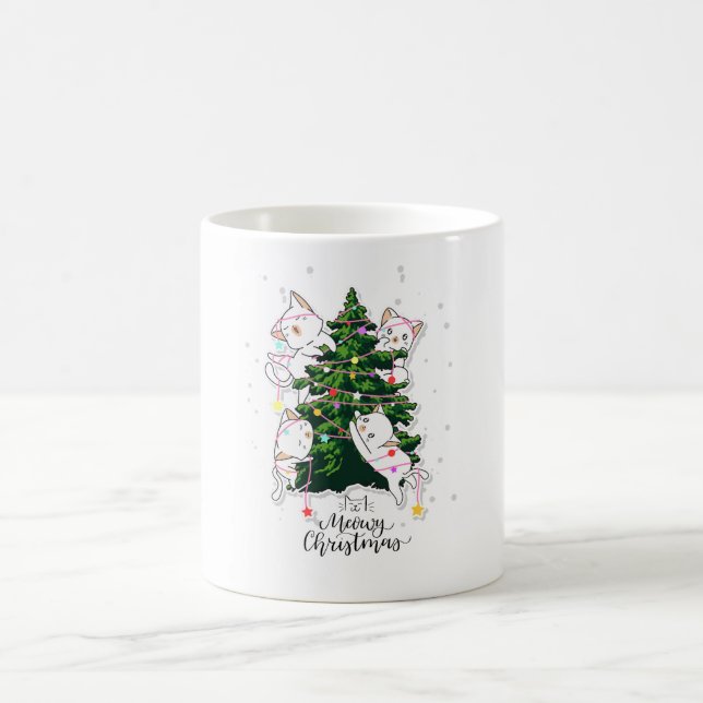 Meowy Christmas Cats Coffee Mug Kaffemugg (Center)