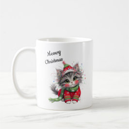 Meowy Christmas-Cute Cat Holiday Mug Kaffemugg