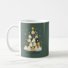Meowy Christmas — Cute Cat Tree Kaffemugg
