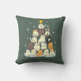 Meowy Christmas — Cute Cat Tree Kudde