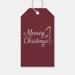 'Meowy Christmas' Elegant Djup Tranbärsgåva Presentetikett