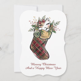Meowy Christmas Flat Holiday Card Julkort