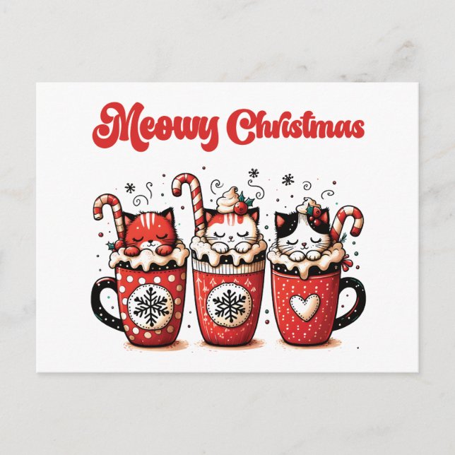 meowy christmas helg vykort (Framsida)