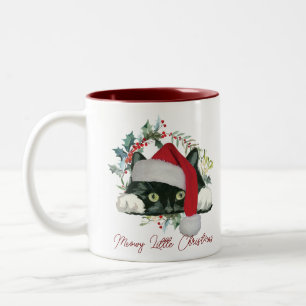 meowy christmas helgdag cat Santa mugg