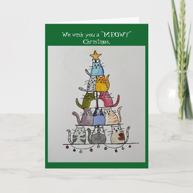 meowy christmas helgkort (Framsida)