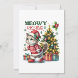 Meowy christmas-kort inbjudningar