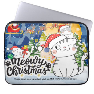 Meowy Christmas Laptop Fodral