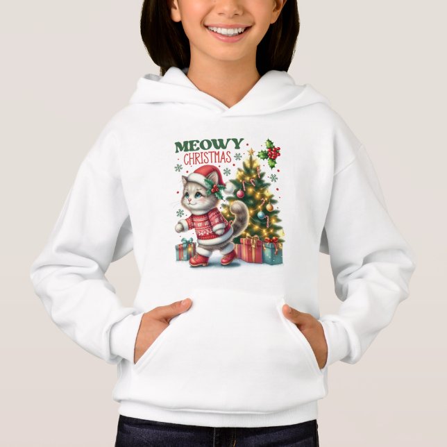 Meowy christmas t shirt (Framsida)