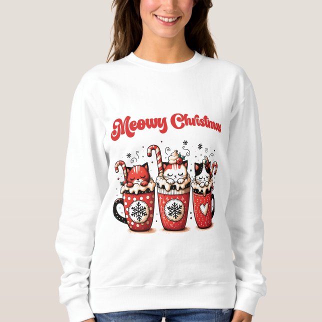 meowy christmas t shirt (Framsida)