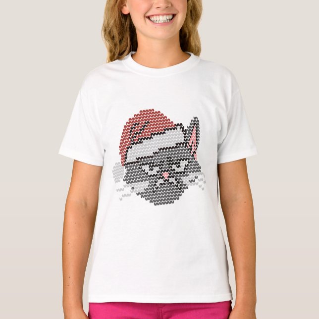 Meowy Christmas Ya Filthy Animal - Ugly Cat T Shirt (Framsida)
