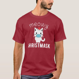 Meowy Christmask - Vitt katt med mask T Shirt