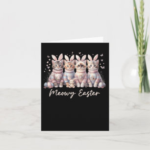 Meowy Glad påsk Bunny Cats Pet Women Gir Kort