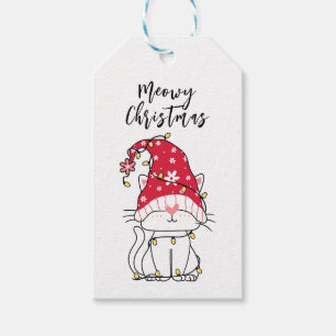 Meowy God jul Cute Cat Helgdag Gift-Märkre Presentetikett