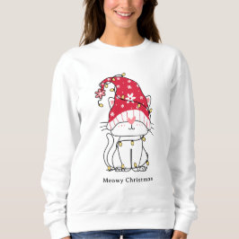 Meowy God Jul Cute Santa Cat Anpassningsbar T Shirt