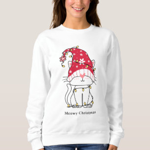 Meowy God Jul Cute Santa Cat Anpassningsbar T Shirt
