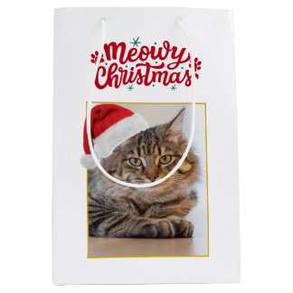 Meowy jul anpassad foto medium presentbag