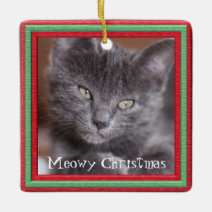 Meowy jul Anpassadet Ram Kattunge Julgransprydnad Keramik