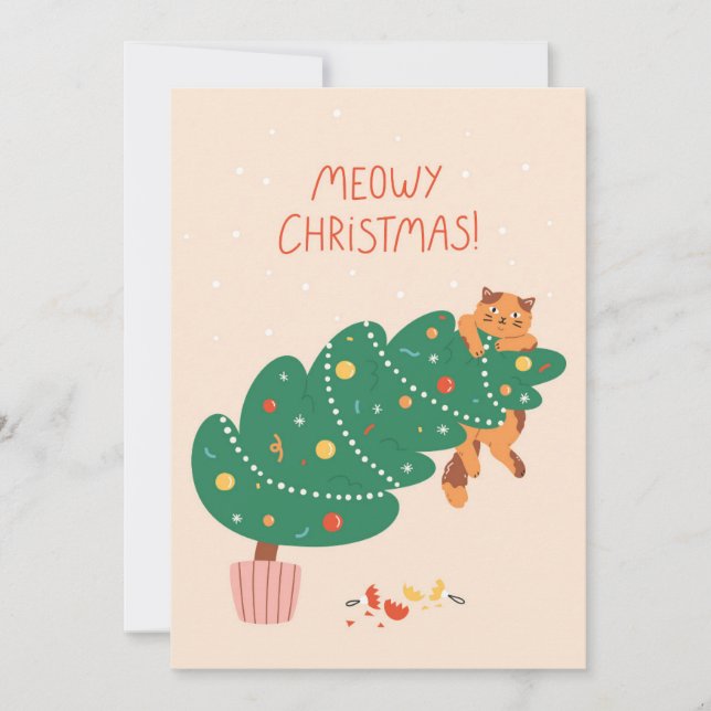 Meowy jul - busiga kattupplevelser julkort (Framsida)