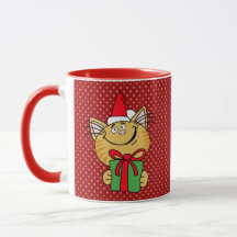 Meowy jul Cat 11 oz Klassisk Mugg