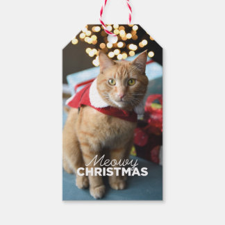 Meowy jul Cat Gift Märkre Presentetikett