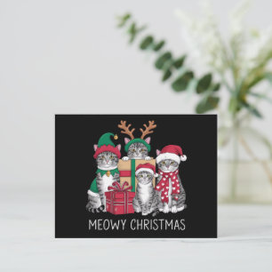 Meowy jul Cat Julafton Funny Cats Älskare Helg Vykort
